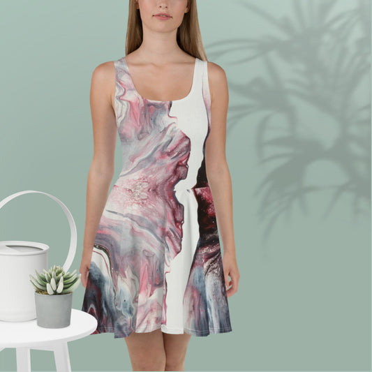 Skater Dress - Red/White